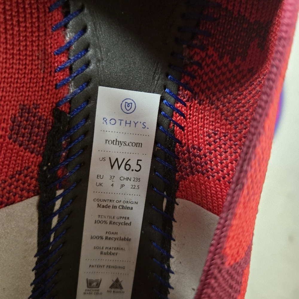 Rothy's Red Loafers, Red Camo, Size 6.5 - image 6